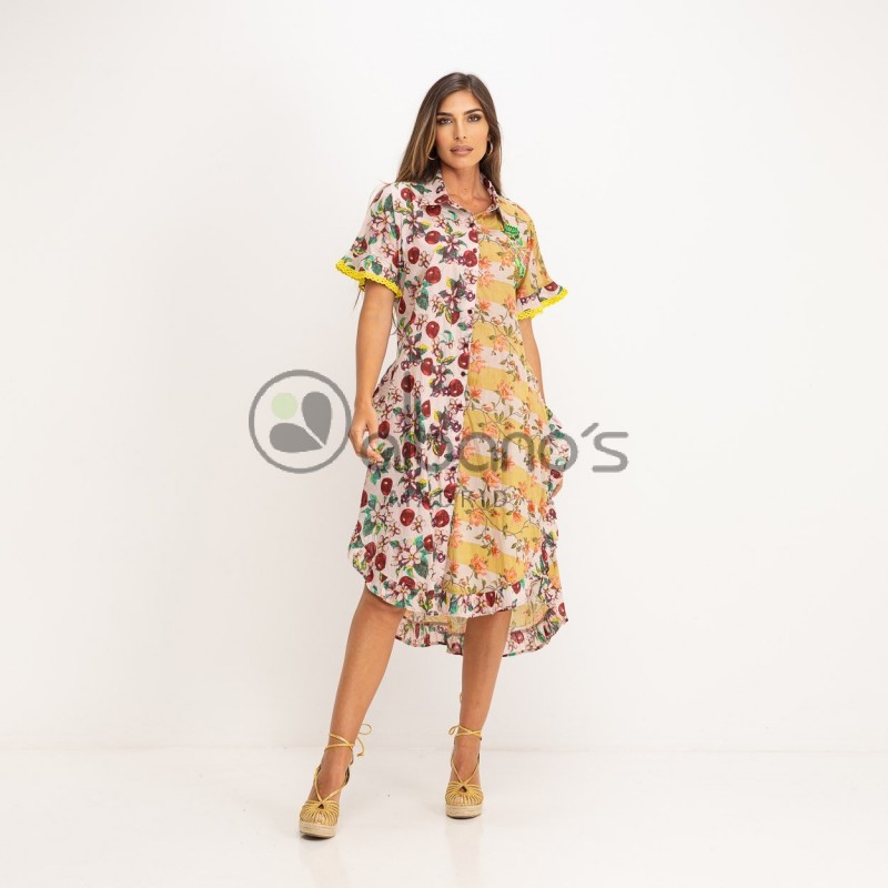 PATCHWORK CHERRY DRESS EMBROIDERED EZE REF.23015-32