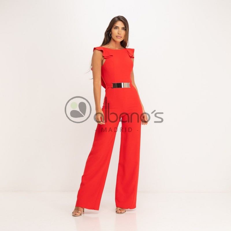 JUMPSUIT WITH RUFFLED BACK WITH BUCKLE BELT REF.10211-3