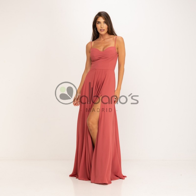 DRAPED DRESS WITH PLEATED SKIRT REF.98083-23