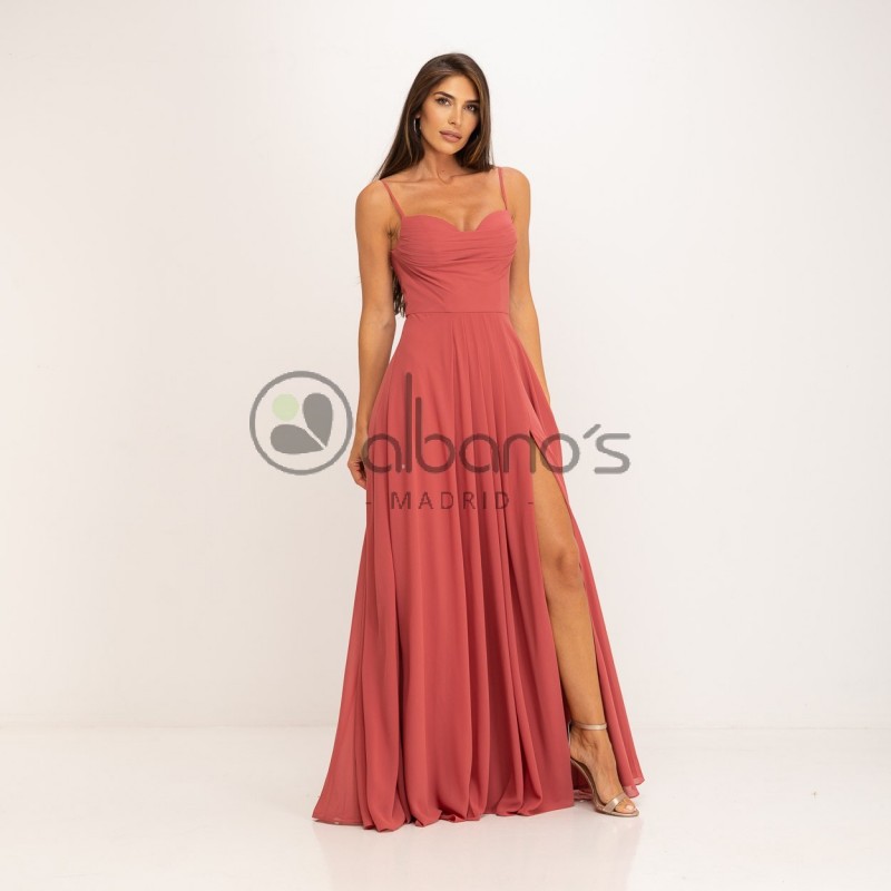 DRAPED DRESS WITH PLEATED SKIRT REF.98083-23