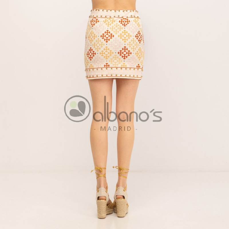 EMBROIDERED APPLIQUE SKIRT REF.6821-14