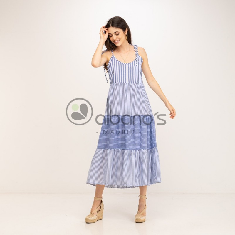 STRIPED PANELS LACED DRESS REF.36033-31