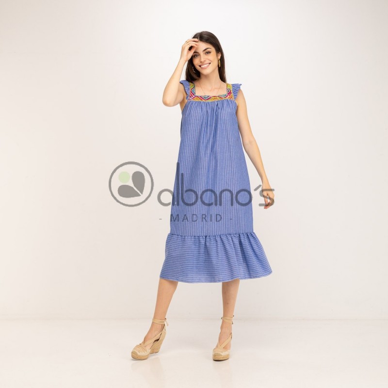 STRIPED DRESS FORNITURE BOW BACK REF.8902091-31