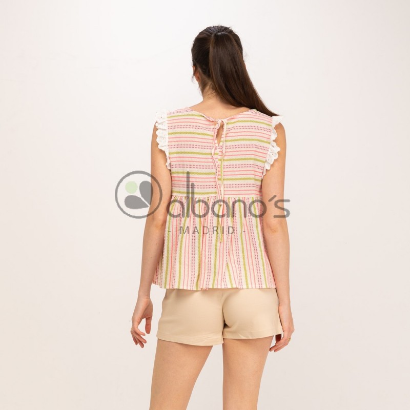STRIPE TOP WITH RUFFLED SLEEVE REF.890172-9