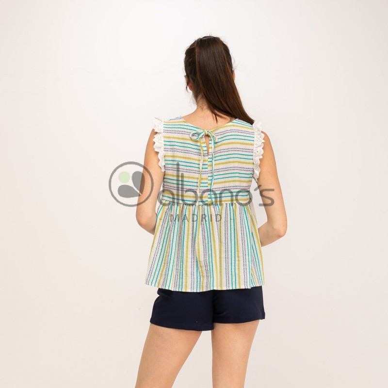 STRIPE TOP WITH RUFFLED SLEEVE REF.890172-4